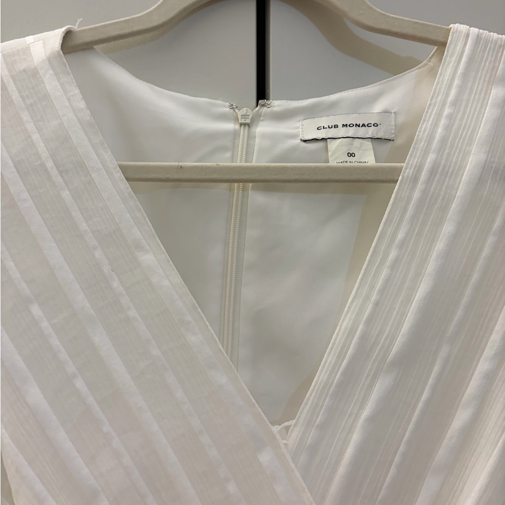 Club Monaco Cream Striped Long Sleeve Dress - Picture 2 of 5